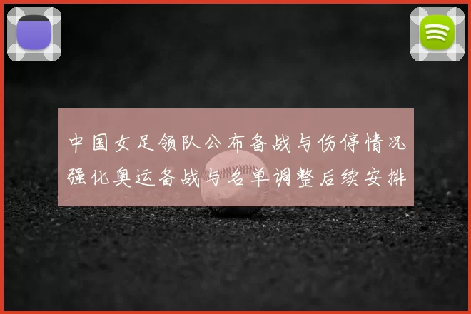 中国女足领队公布备战与伤停情况强化奥运备战与名单调整后续安排