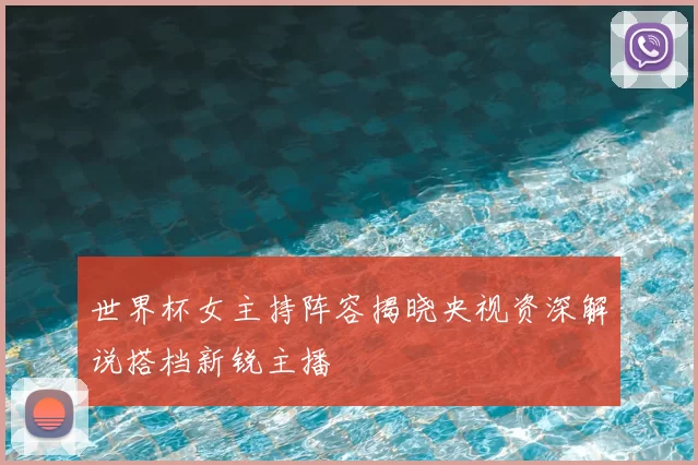 世界杯女主持阵容揭晓央视资深解说搭档新锐主播